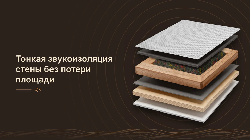Тонкая звукоизоляция стены без потери площади