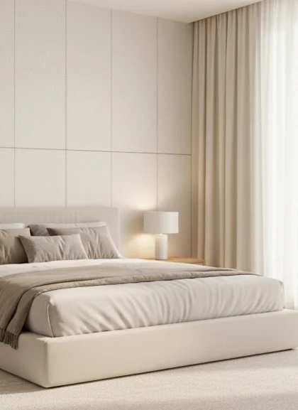 Панель Light Alabaster, натуральная кожа с перфорацией, белый, 2400х600х50мм