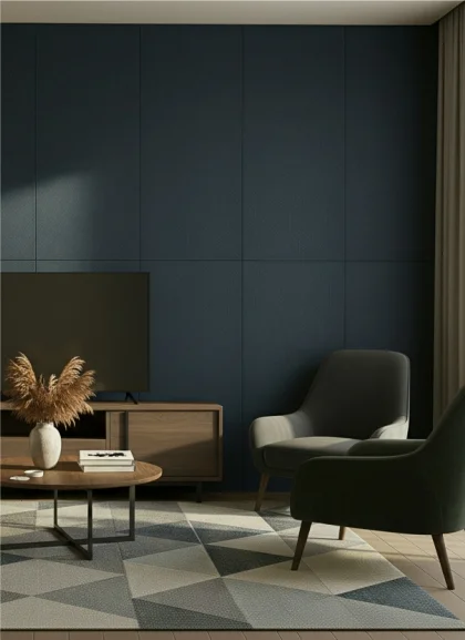 Панель Optima Black Velvet, натуральная кожа с перфорацией, черный, 2400х600х65мм