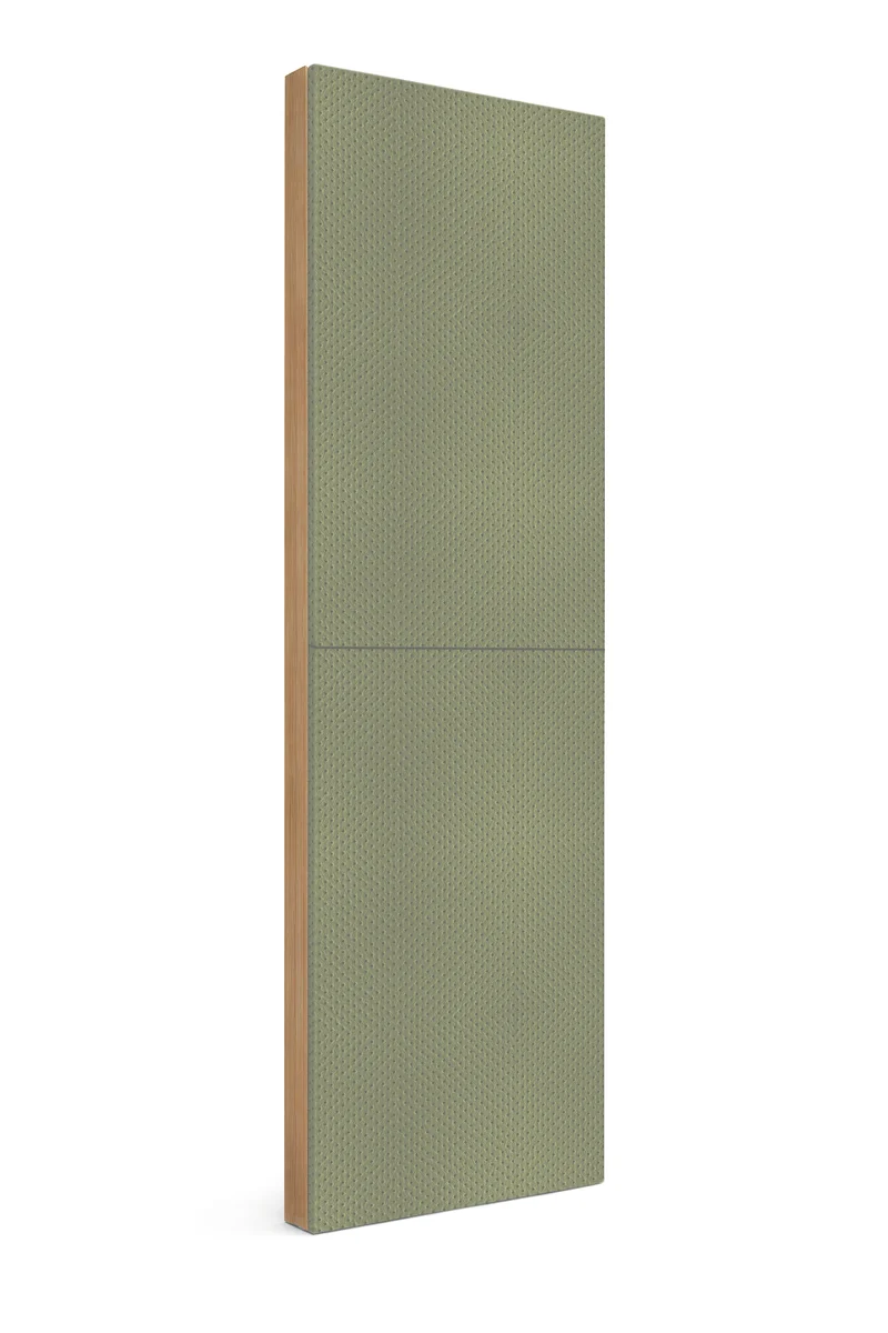 Панель Light Olive Grove, натуральная кожа с перфорацией, оливковый, 2400х600х50мм