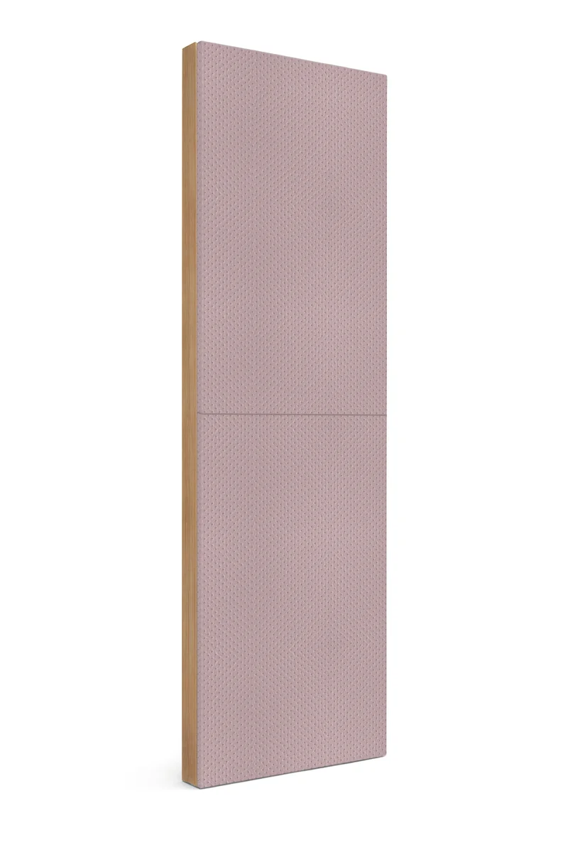Панель Optima Rose Glimmer, натуральная кожа с перфорацией, розовый, 2400х600х65мм