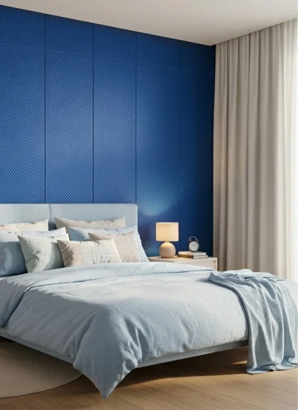 Панель Extra Cobalt Blue, эко-кожа, синий, 2400х600х70мм