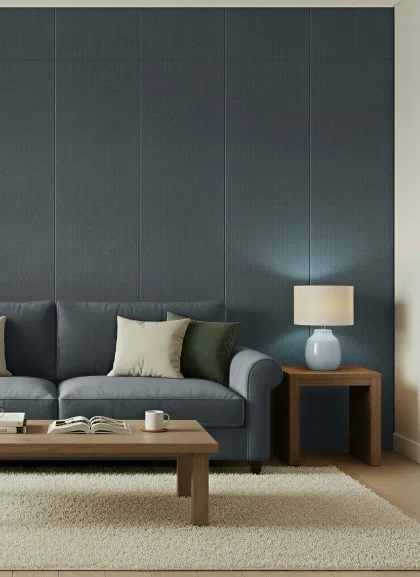 Панель Light Cloud Grey, эко-кожа, светло-серый, 2400х600х50мм
