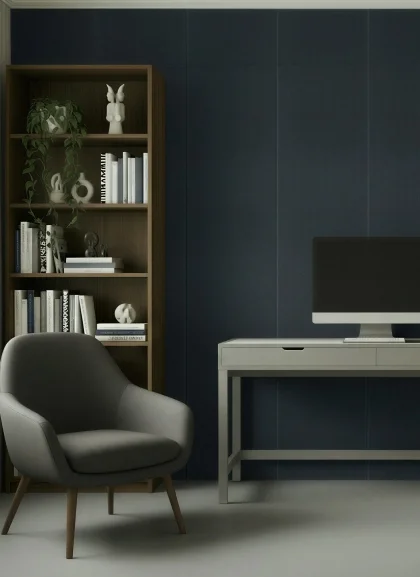 Панель Light Storm Grey, эко-кожа, темно-серый, 2400х600х50мм